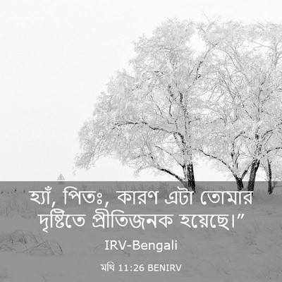 Picture 03 - মথি 11:26 BENIRV - হ্যাঁ, পিতঃ, কারণ - Bible Verse Picture