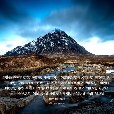 Picture 03 - মথি 11:4 BENIRV - যীশু উত্তর করে - Bible Verse Picture