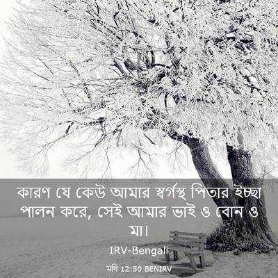 Picture 03 - মথি 12:50 BENIRV - কারণ যে কেউ আমার - Bible Verse Picture