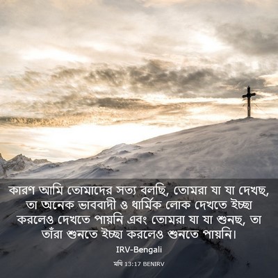 Picture 03 - মথি 13:17 BENIRV - কারণ আমি তোমাদের - Bible Verse Picture