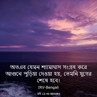 Picture 03 - মথি 13:40 BENIRV - অতএব যেমন - Bible Verse Picture