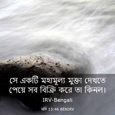 Picture 03 - মথি 13:46 BENIRV - সে একটি মহামূল্য - Bible Verse Picture