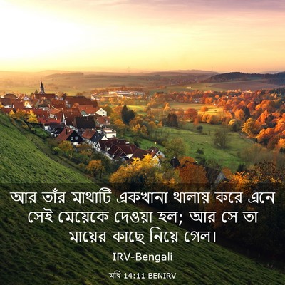 Picture 03 - মথি 14:11 BENIRV - আর তাঁর মাথাটি - Bible Verse Picture