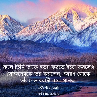 Picture 03 - মথি 14:5 BENIRV - ফলে তিনি তাঁকে - Bible Verse Picture