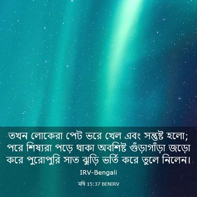 Picture 03 - মথি 15:37 BENIRV - তখন লোকেরা পেট ভরে - Bible Verse Picture
