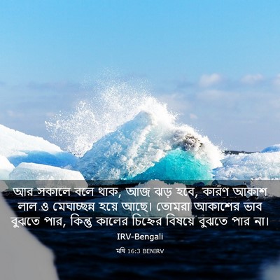 Picture 03 - মথি 16:3 BENIRV - আর সকালে বলে থাক, - Bible Verse Picture