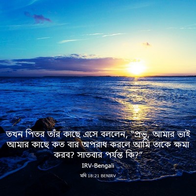 Picture 03 - মথি 18:21 BENIRV - তখন পিতর তাঁর কাছে - Bible Verse Picture