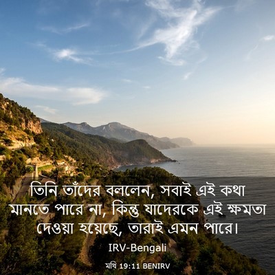 Picture 03 - মথি 19:11 BENIRV - তিনি তাঁদের বললেন, - Bible Verse Picture