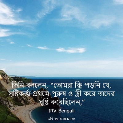 Picture 03 - মথি 19:4 BENIRV - তিনি বললেন, “তোমরা - Bible Verse Picture