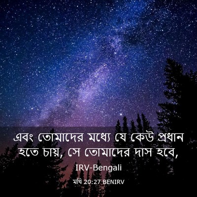 Picture 03 - মথি 20:27 BENIRV - এবং তোমাদের মধ্যে - Bible Verse Picture