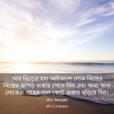 Picture 03 - মথি 21:8 BENIRV - আর ভিড়ের মধ্য - Bible Verse Picture