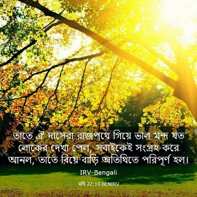 Picture 03 - মথি 22:10 BENIRV - তাতে ঐ দাসেরা - Bible Verse Picture