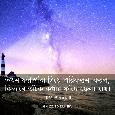 Picture 03 - মথি 22:15 BENIRV - তখন ফরীশীরা গিয়ে - Bible Verse Picture
