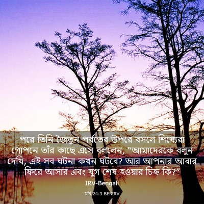 Picture 03 - মথি 24:3 BENIRV - পরে তিনি জৈতুন - Bible Verse Picture