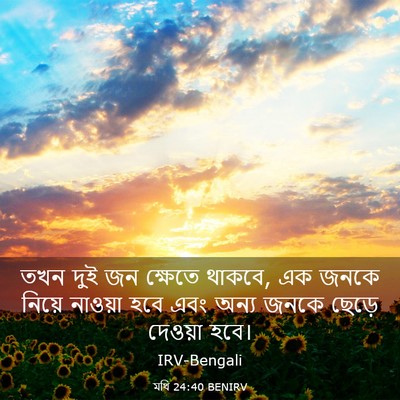 Picture 03 - মথি 24:40 BENIRV - তখন দুই জন ক্ষেতে - Bible Verse Picture
