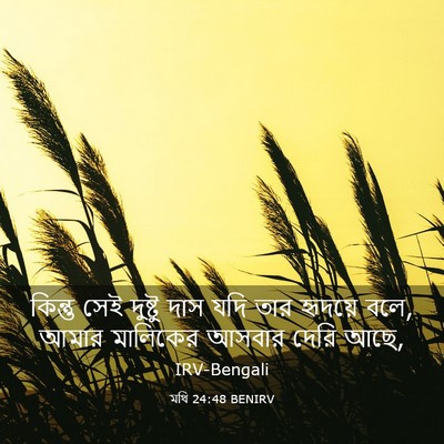 Picture 03 - মথি 24:48 BENIRV - কিন্তু সেই দুষ্টু - Bible Verse Picture