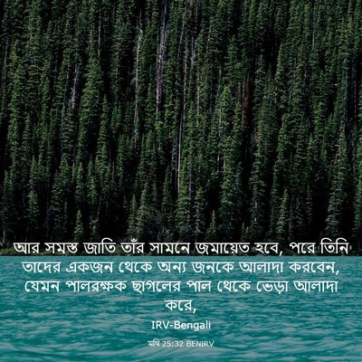 Picture 03 - মথি 25:32 BENIRV - আর সমস্ত জাতি তাঁর - Bible Verse Picture