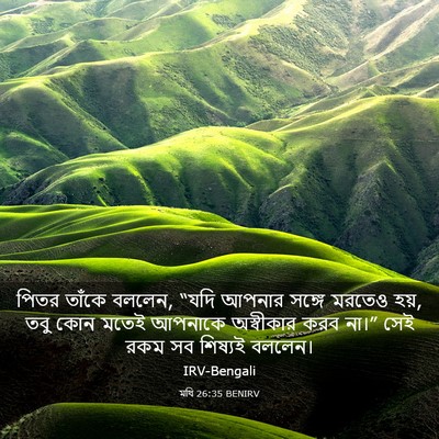 Picture 03 - মথি 26:35 BENIRV - পিতর তাঁকে বললেন, - Bible Verse Picture