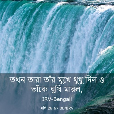 Picture 03 - মথি 26:67 BENIRV - তখন তারা তাঁর মুখে - Bible Verse Picture