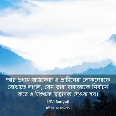Picture 03 - মথি 27:20 BENIRV - আর প্রধান যাজকেরা - Bible Verse Picture