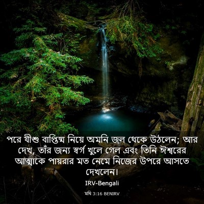 Picture 03 - মথি 3:16 BENIRV - পরে যীশু - Bible Verse Picture