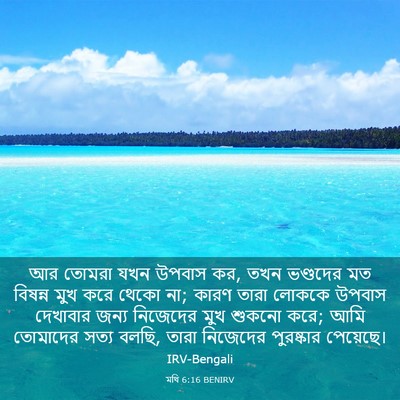Picture 03 - মথি 6:16 BENIRV - আর তোমরা যখন উপবাস - Bible Verse Picture