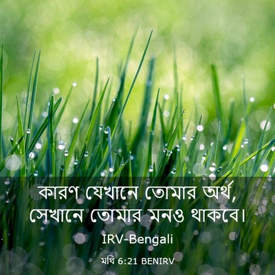 Picture 03 - মথি 6:21 BENIRV - কারণ যেখানে তোমার - Bible Verse Picture