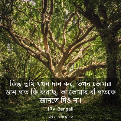 Picture 03 - মথি 6:3 BENIRV - কিন্তু তুমি যখন - Bible Verse Picture