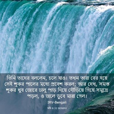 Picture 03 - মথি 8:32 BENIRV - তিনি তাদের বললেন, - Bible Verse Picture