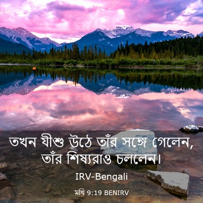 Picture 03 - মথি 9:19 BENIRV - তখন যীশু উঠে তাঁর - Bible Verse Picture
