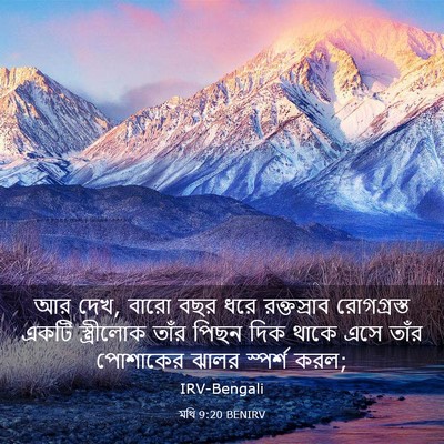 Picture 03 - মথি 9:20 BENIRV - আর দেখ, বারো বছর - Bible Verse Picture