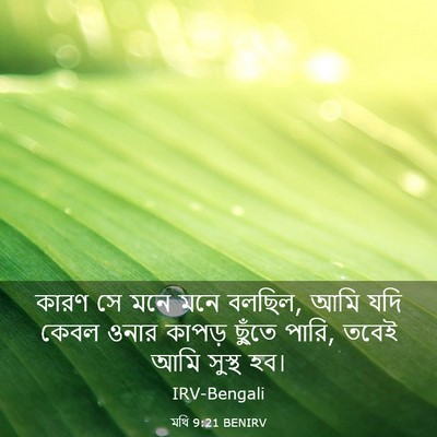 Picture 03 - মথি 9:21 BENIRV - কারণ সে মনে মনে - Bible Verse Picture