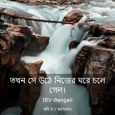 Picture 03 - মথি 9:7 BENIRV - তখন সে উঠে নিজের - Bible Verse Picture