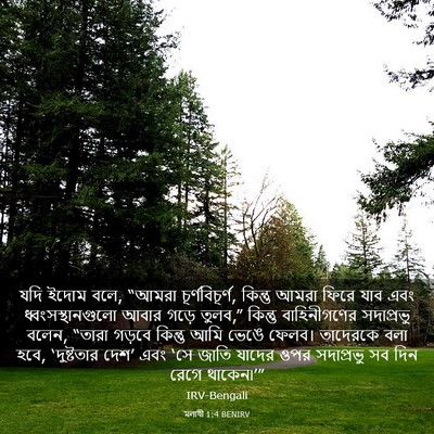 Picture 03 - মলাখী 1:4 BENIRV - যদি ইদোম বলে, “আমরা - Bible Verse Picture