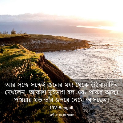 Picture 03 - মার্ক 1:10 BENIRV - আর সঙ্গে সঙ্গেই - Bible Verse Picture