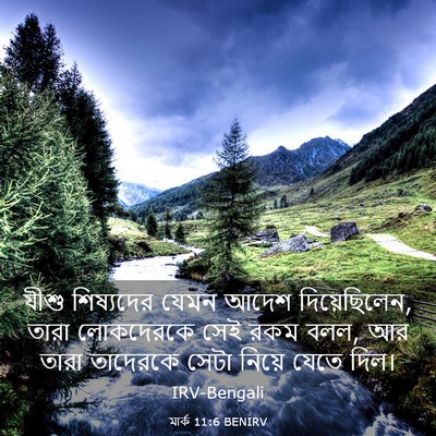 Picture 03 - মার্ক 11:6 BENIRV - যীশু শিষ্যদের - Bible Verse Picture