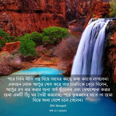Picture 03 - মার্ক 12:1 BENIRV - পরে তিনি নীতি গল্প - Bible Verse Picture