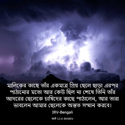 Picture 03 - মার্ক 12:6 BENIRV - মালিকের কাছে তাঁর - Bible Verse Picture