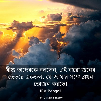 Picture 03 - মার্ক 14:20 BENIRV - যীশু তাদেরকে - Bible Verse Picture