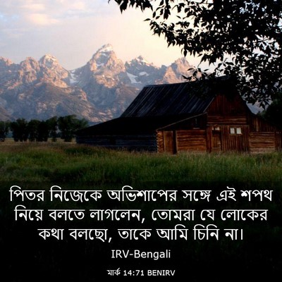 Picture 03 - মার্ক 14:71 BENIRV - পিতর নিজেকে - Bible Verse Picture
