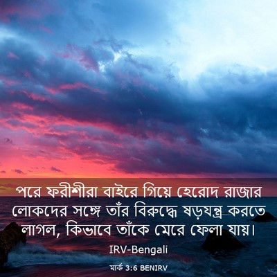 Picture 03 - মার্ক 3:6 BENIRV - পরে ফরীশীরা বাইরে - Bible Verse Picture