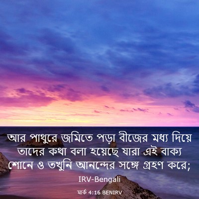 Picture 03 - মার্ক 4:16 BENIRV - আর পাথুরে জমিতে - Bible Verse Picture