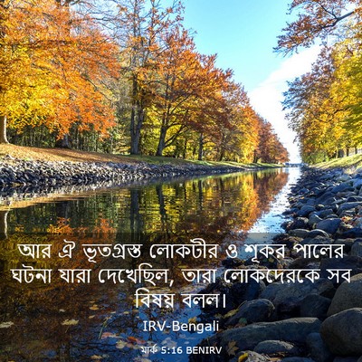 Picture 03 - মার্ক 5:16 BENIRV - আর ঐ ভূতগ্রস্ত - Bible Verse Picture