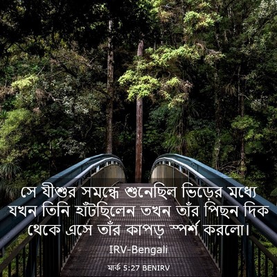 Picture 03 - মার্ক 5:27 BENIRV - সে যীশুর সমন্ধে - Bible Verse Picture