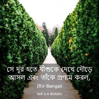 Picture 03 - মার্ক 5:6 BENIRV - সে দূর হতে যীশুকে - Bible Verse Picture