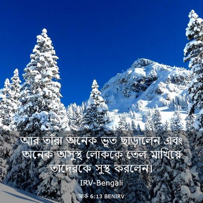 Picture 03 - মার্ক 6:13 BENIRV - আর তাঁরা অনেক ভূত - Bible Verse Picture