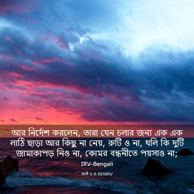 Picture 03 - মার্ক 6:8 BENIRV - আর নির্দেশ করলেন, - Bible Verse Picture