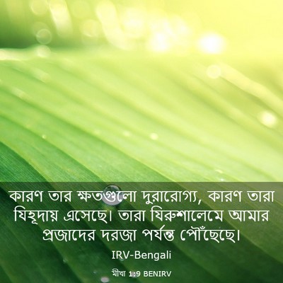Picture 03 - মীখা 1:9 BENIRV - কারণ তার ক্ষতগুলো - Bible Verse Picture