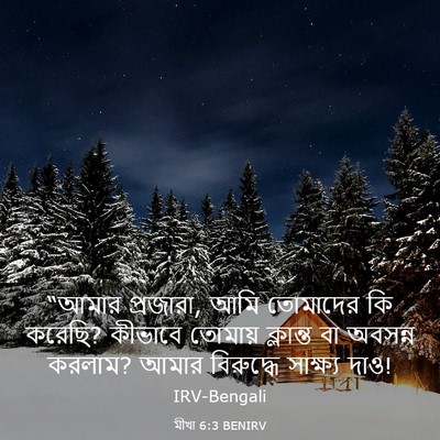 Picture 03 - মীখা 6:3 BENIRV - “আমার প্রজারা, আমি - Bible Verse Picture