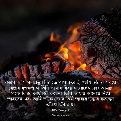 Picture 03 - মীখা 7:9 BENIRV - কারণ আমি - Bible Verse Picture